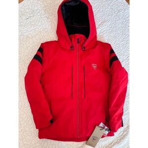 Rossignol Boys Ski Jacket Red Hooded Winter Coat Size 10